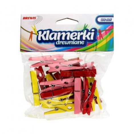 Klamerki drewniane Brewis 35mm Kolorowe, 20szt - 2